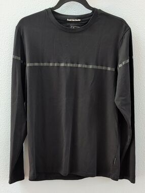 SOBK Black Long Sleeve Crewneck with Chest Stripe
